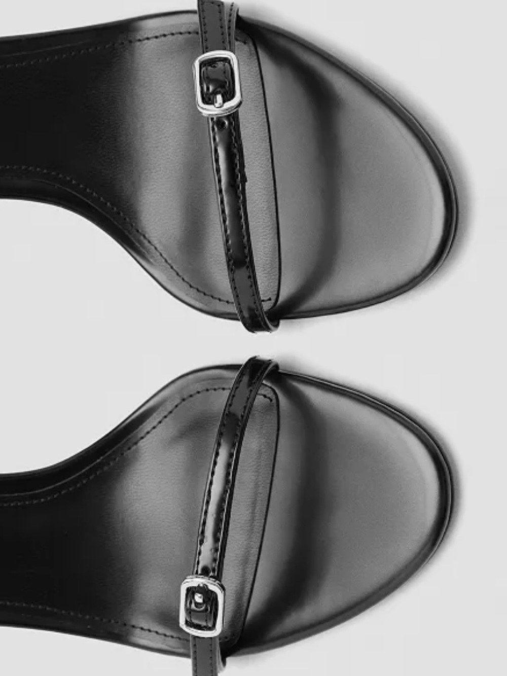 NEW Mango Buckled Stiletto Heel Sandals in Black Patent - Picture 5 of 10
